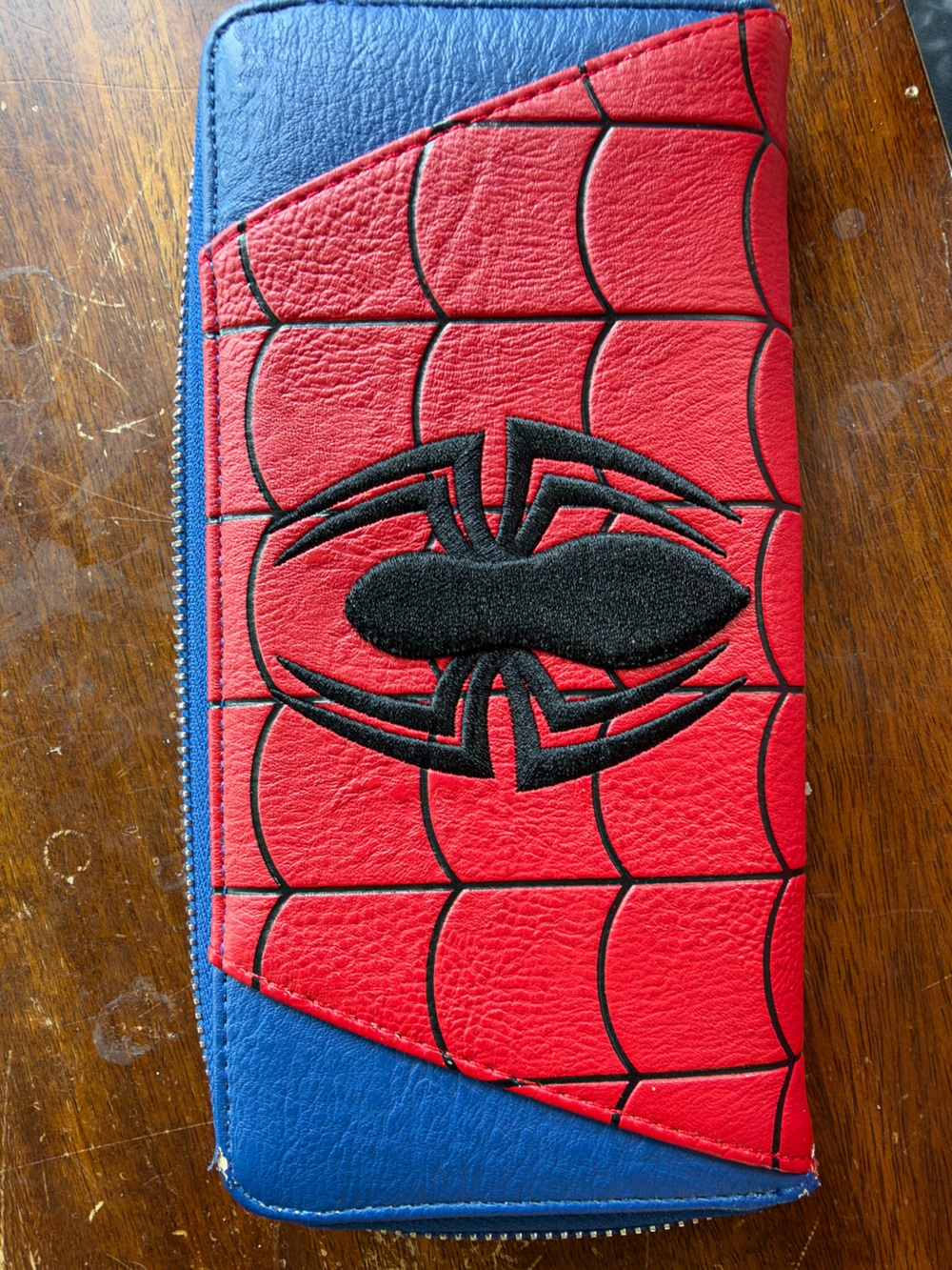 Loungefly Spider-Man Zip Wallet with Black Spider Applique